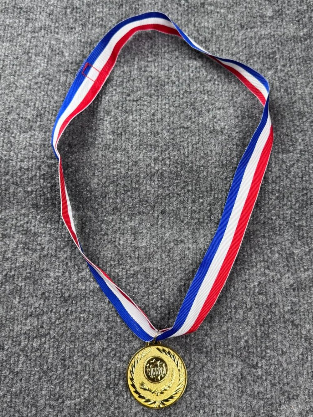 Vintage Style Gold Winner Award Medal Torch Laurel Ribbon Sports Field Day 2"